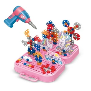 Otuti - Maleta Bloques Construcción Unicornios 3D Con Herramientas