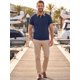 thumbnail image 2 of Camisa Polo de Hombre INSPIRE CHIC Manga Corta Cuello de Cuadros en Contraste Camisas de Golf M Azul Marino, 2 of 5