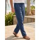 thumbnail image 4 of INSPIRE CHIC Pantalones de Lino Transpirables con Botones y Cintura Ajustable para Hombre, Casuales y Ligeros, 34 Azul Marino, 4 of 6