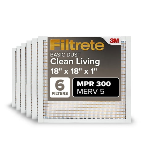 Filtro De Aire Filtrete Ac Furnace Merv 5 Mpr 300, 18 X 18 X 2 Cm, Paquete De 6