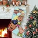 thumbnail image 1 of Xavier Riddle y el Museo Secreto Tema: Calcetines de Navidad, fino lino blanco para colgar en escaleras y chimenea, decoración navideña para el hogar, regalo de Navidad. 45cm × 32cm, 1 of 5