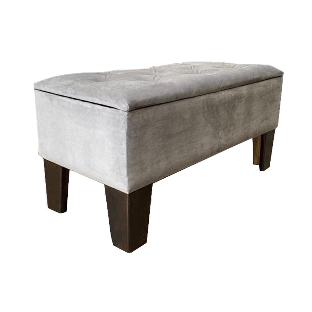 Muebles Hvm - Banqueta Baul Hvm Capitone Gris Felpa