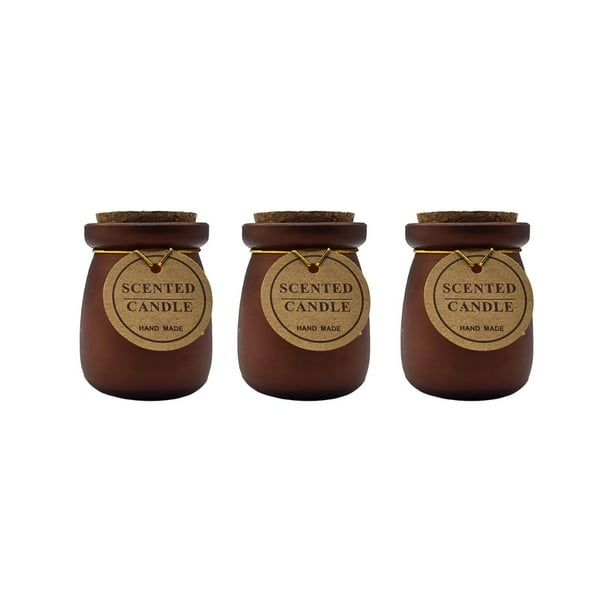 Set 3 Velas Aromatica Elegantes Neutras Fragancia Duradera cafe