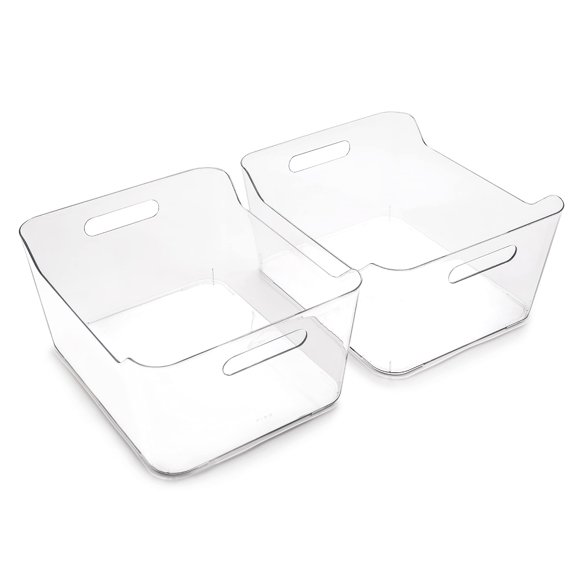 Contenedores de Almacenamiento de Plástico BINO Extra Grandes Transparentes Paquete de 2 37x30x18 cm