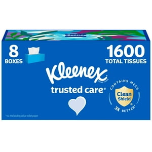 Pañuelos Faciales Kleenex Trusted Care De 2 Capas, 200 Hojas X 8