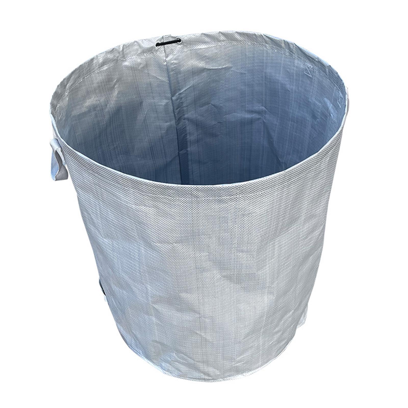 Magideal - Bolsa Para Residuos De Jardín Cesta Para Césped Saco De Almacenamiento Contenedor De Hojas Portátil De Material Transpirable Adecuado Para Recoger De Gris Plata 500L