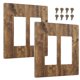 thumbnail image 1 of Placa de pared Wmhusu de 2 vías en madera rústica marrón – pack de 2, 1 of 8