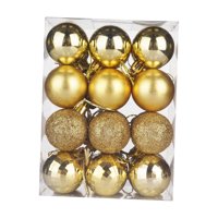 Magideal - 24 Piezas Bolas Colgantes Navideñas Decorativas Colgantes Árbol Navidad Ornamentos Reutilizables Resistentes Para Decoración Fiesta Cumpleaños Celebra Dorado