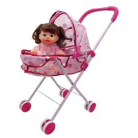 Genérico - Coche Cuna De Juguete Con Muñeca Incluida