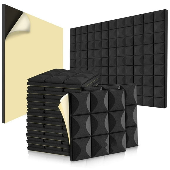 Panel Acústico Rombo • AutoAdhesivo • Pack X12 • Negro