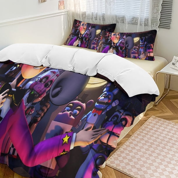 Five Nightat Freddy Quilt Set Thicken Soft 3 Pieces Bedding Set All Season Duvet Cove with 2 Pillowcases for Adult Women Girls Teens Home Room Decor