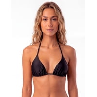 Samia - Bikini Triángulo Drapeado Negro