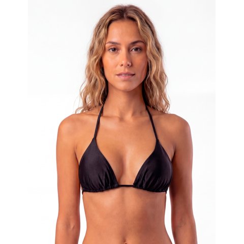 Samia - Bikini Triángulo Drapeado Negro