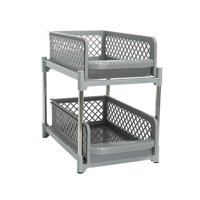 Magideal - Organizador De Gabinete Extraíble, Organizador De Especias, Soporte De Champú Para Baño Multifuncional De 2 Capas, Organizador De Condimentos Para Coc Gris