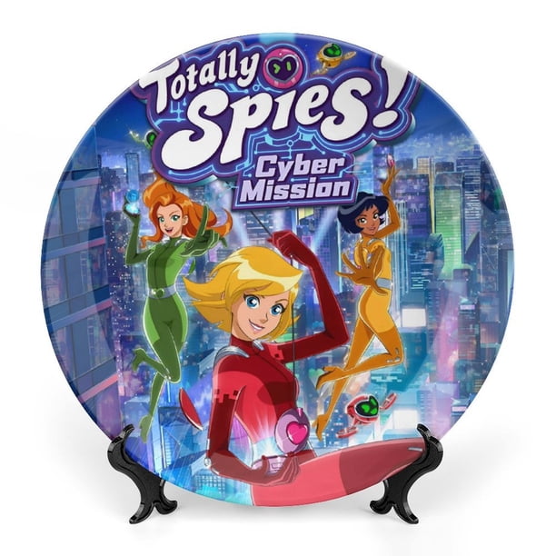 Totally Spies Plato decorativo de porcelana fina (bone china), plato decorativo de cerámica para hogar, oficina, soporte de pared, platos decorativos para dormitorio - 6 pulgadas (15 cm)