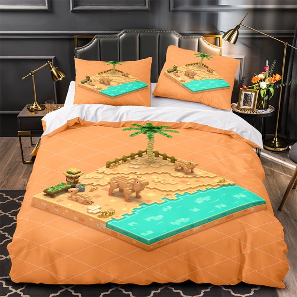 VOXEL-Cube Bedding Set Single Twin Full Queen King Size Game layout Bed Set Aldult Kid Bedroom Duvetcover Sets 3D 3Bed Sheets
