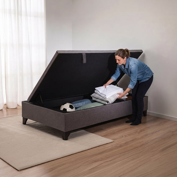 Base baul 1,5 plaza apertura horizontal 105x190 gris