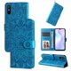 thumbnail image 1 of Funda tipo cartera FOXDOCK para Xiaomi Redmi 9A , diseño girasol en relieve, cuero PU, cierre magnético, soporte y tarjetero, 1 of 5