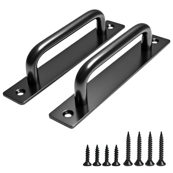 Ptoahqu 2 piezas de 14,7 cm Manijas de aluminio para puerta de granero negras