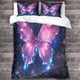thumbnail image 3 of Funda nórdica de mariposa y flores, juego de ropa de cama para niños, funda nórdica colorida de microfibra con estampado 3D, juego de 3 piezas, funda nórdica con, 3 of 3