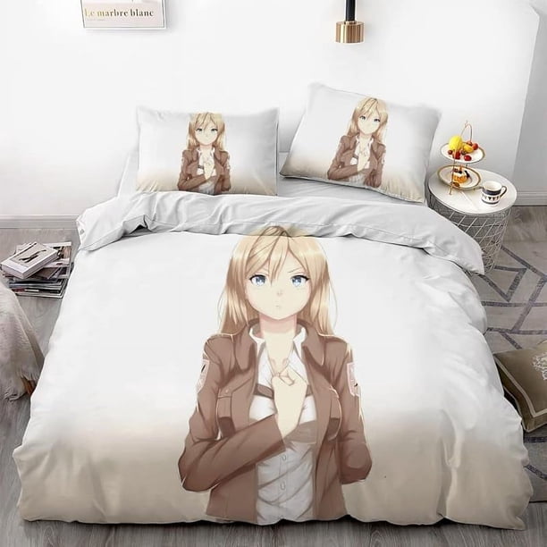Invad-e on Tit-an Ere-n Le-i Anime -Soft 3D P-rint-d Duvet- Cover Bedd-ing Set with Comfort-er Cover