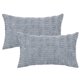 thumbnail image 1 of Funda de Cojín Decorativa de Pana REGALWOVEN Fundas de Cojín a Rayas Boho Suaves Gris Azul 12" x 20", 1 of 6