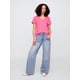 thumbnail image 2 of Camiseta GAP Favorite para mujer con cuello en V, rosa neón, talla XL, 2 of 4