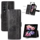 thumbnail image 1 of Luxury Artificial Leather Phone Case For Samsung Galaxy Z Fold 3 5G With Card Slot Flip Kickstand Phone Cover, For Galaxy Z Fold 3, Wallet Case, Durable PU Leather, Magnetic Flip, 1 of 3