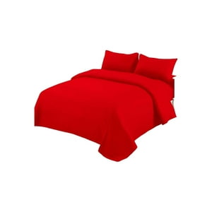 Genérico - Juego De Sabanas Micropolar 2 Plazas Rojo