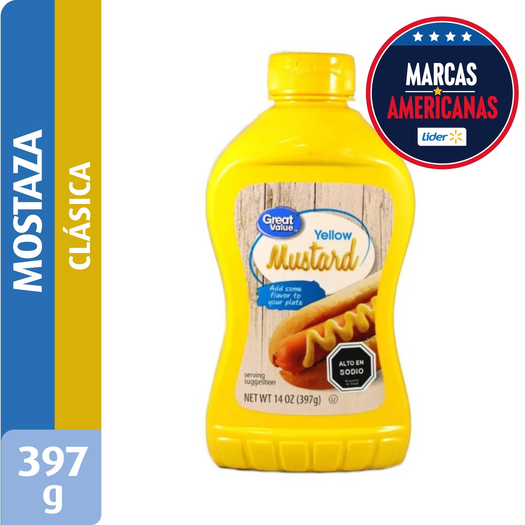 Mostaza Clásica Squeeze 397 g Great Value