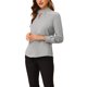 thumbnail image 4 of INSPIRE CHIC Blusa de Mujer con Cuello Alto, Pliegues, Botón de Ojal, Botón, Talla L, Gris, 4 of 6