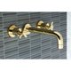 thumbnail image 5 of Grifo Kingston Brass Concord de montaje en pared, 2 manijas, latón antiguo, 5 of 9