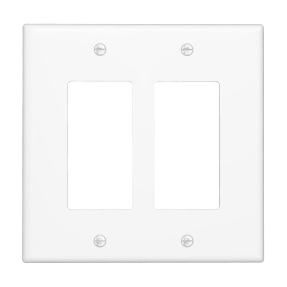 Cubierta decorativa para tomacorriente Oilbiexn de 2 módulos, blanca, envolvente