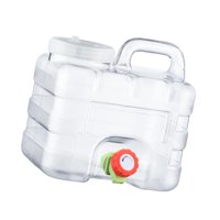 Magideal - Contenedor De Agua De 7,5L, Jarra Cuadrada Transparente Para Almacenamiento De Agua Para Acampar, Material De Pc De Calidad Alimentaria, Portátil Con
