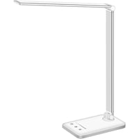 White Crown - Lámpara De Escritorio Led De Corona Blanca Regulable Con Puerto Usb, 5 Modos