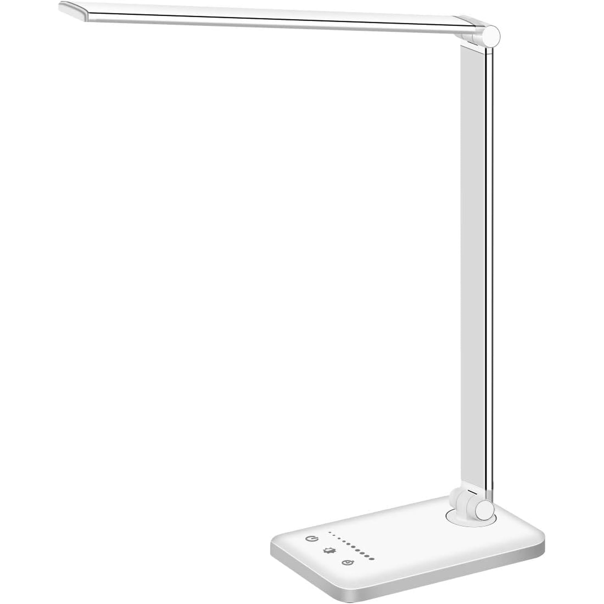 White Crown - Lámpara De Escritorio Led De Corona Blanca Regulable Con Puerto Usb, 5 Modos