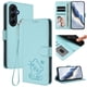 thumbnail image 2 of Carcasa Billetera de Cuero Sintético para Samsung Galaxy A55 5G, Verde Claro, 2 of 6