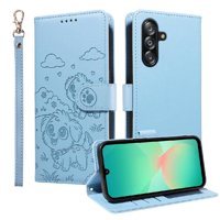 Funda Billetera Foxdock Compatible Con Samsung Galaxy A16, Diseño Perrito Tierno, Ranuras Para Tarjetas Y Soporte Plegable