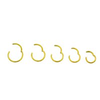 Elbauldejuma - Pack 5 Piercing Clicker 18G Titanio Astm F136 Chapado Oro