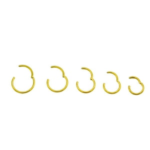 Elbauldejuma - Pack 5 Piercing Clicker 18G Titanio Astm F136 Chapado Oro