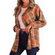thumbnail image 4 of INSPIRE CHIC Camisa de Franela Vintage a Cuadros para Mujer de Manga Larga con Botones y Cuello Abatible Blusas Tops Cárdigan Casual S Naranja, 4 of 6
