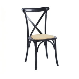 Klik Muebles - Silla Crossback Madera Rattan Negra