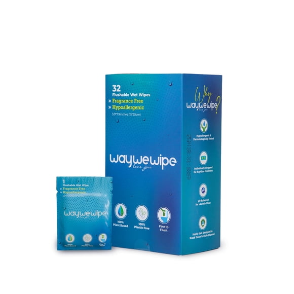 Toallitas para piel WayWeWipe 32 uds XL sin fragancia hipoalergénicas