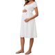 thumbnail image 4 of INSPIRE CHIC Vestidos de Maternidad para Mujeres Boho con Cinturón en la Cintura Manga Corta Verano Iglesia XX-Large Blanco, 4 of 6