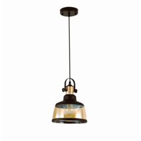 Want - Lampara Colgante E27 Vidrio Y Metal Vintage