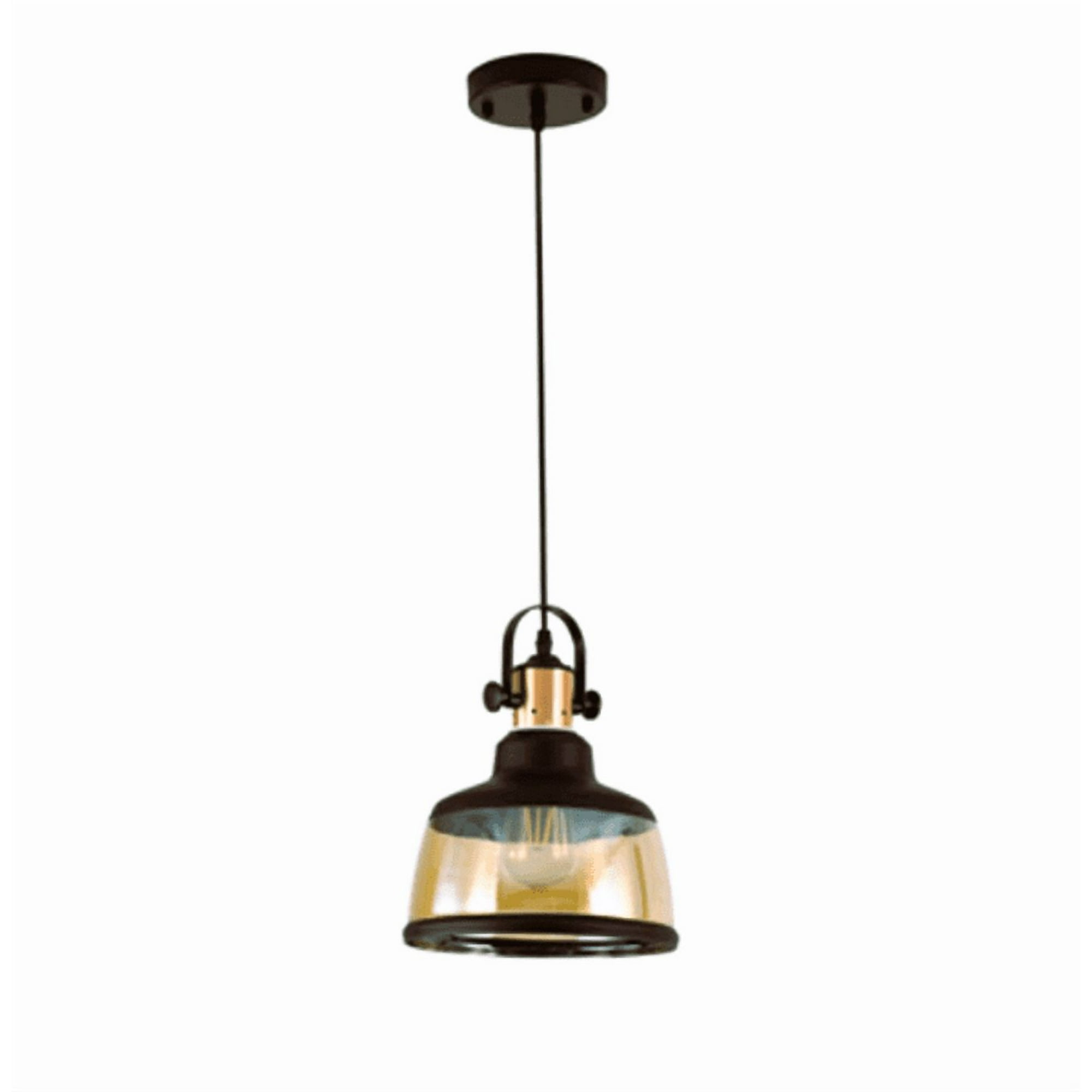 Want - Lampara Colgante E27 Vidrio Y Metal Vintage