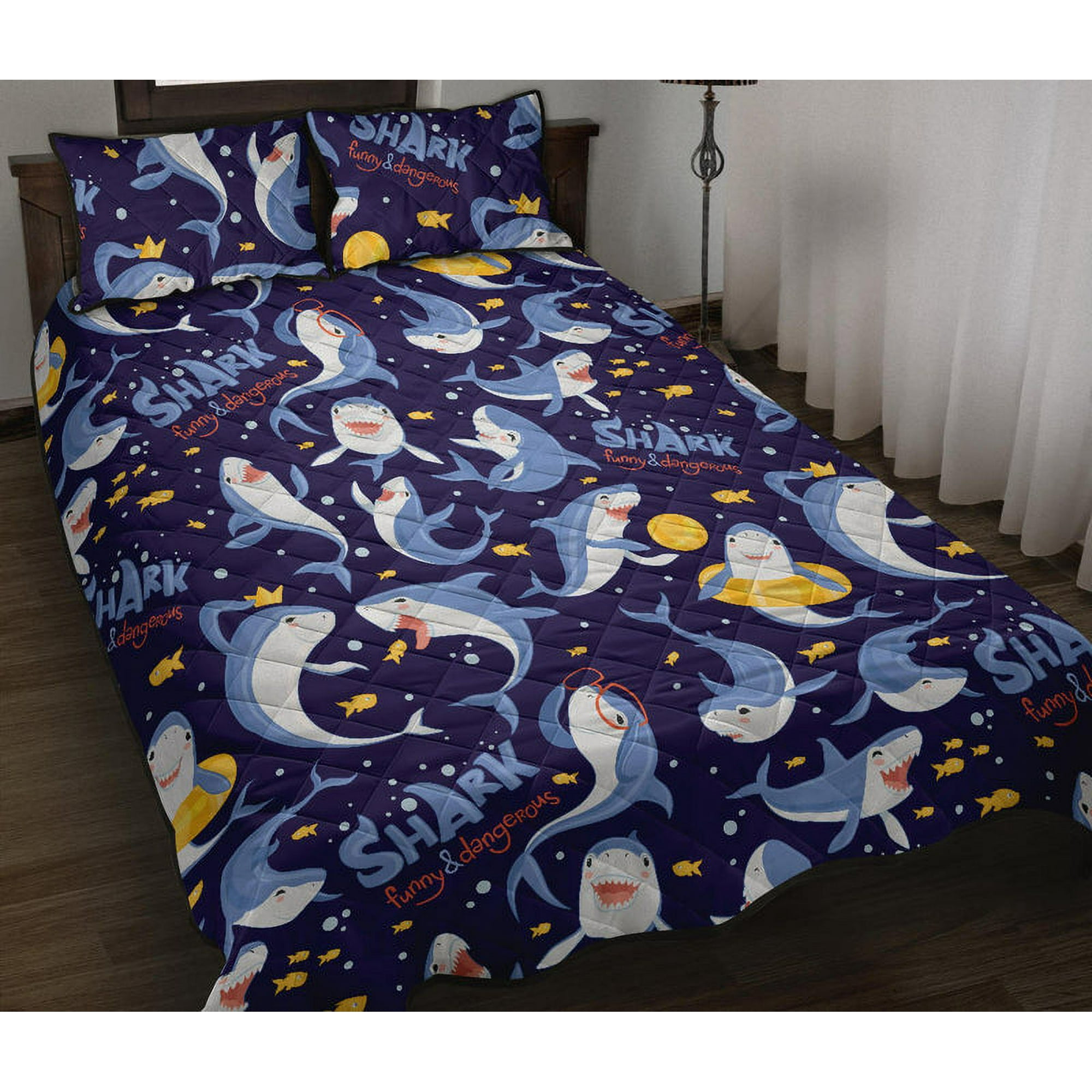 Milsleep - Juego De Cama Edredón Con Estampado Divertido De Tiburones
