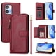 thumbnail image 1 of Funda tipo cartera para Oukitel C35 con bolsillo con cremallera, tarjetero, soporte, correa para la muñeca y tapa de cuero Rojo, 1 of 5