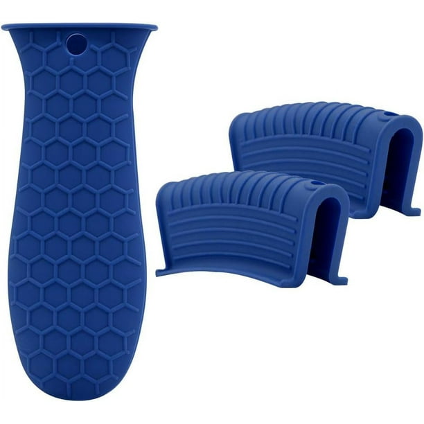 Juego de fundas de silicona para asas calientes, soportes para asas de sartenes, fundas para asas de sartenes de hierro fundido, fundas antideslizantes resistentes al calor para planchas, sartenes de