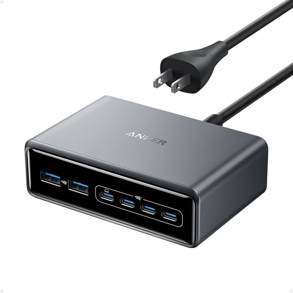 Cargador Anker Prime 200W 6 Puertos GaN USB-C Estación Rápida